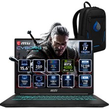 MSI Msı Cyborg 15 Intel Core I7-13620H 32 GB Ddr5 1 Tb SSD Rtx 4050 6 GB 15.6'' Fhd IPS 144Hz Windows 11 Pro Oyuncu Dizüstü Bilgisayar A13VE-897XTRRNP10