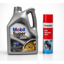 Mobil Süper 3000 Formula R 5W-30 Motor Yağı 5 Litre + Würth Balata Spreyi 500 ml