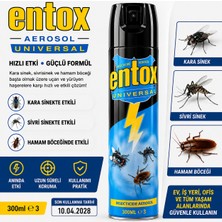 Entox Universal Aerosol 300 Ml| Karasinek, Sivrisinek ve Hamam Böceğine Karşı Etkili Sprey