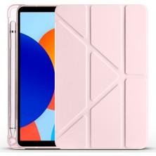 Sionel Xiaomi Redmi Pad Se 8.7 Snel Tri Folding Kalem Bölmeli Standlı Kılıf- Rosegold
