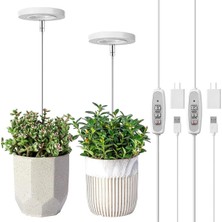 Mucize Grow Light, Iç Mekan Bitkileri Için Tam Spektrumlu LED Bitki Lambası Yüksekliği Ayarlanabilir Büyüyen Lamba, 4/8/12H, 4 Kısılabilir Parlaklık, Küçük Bitkiler Için Ideal - Sarı Işık