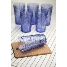 Bezos Akrilik Mavi 6'lı Uzun Bardak & Su Meşrubat Bardağı 750 ml ( Büyük Boy & Cam Değildir )