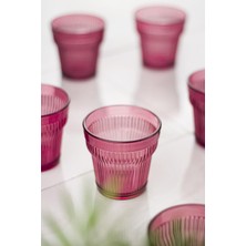 Bezos Akrilik Mürdüm 6'lı Kısa Bardak & Su Meşrubat Kahve Yanı Bardağı 300 ml ( Cam Değildir )