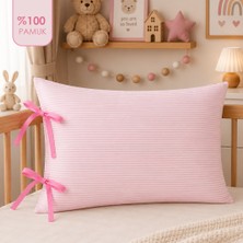 Lief Home %100 Pamuk Bebek Yastık Kılıfı 35X45 cm Bağcık Detaylı Sertifikalı Kumaş