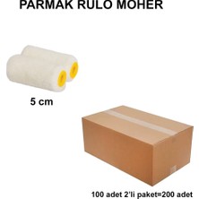 Esranın Dünyası Moher Parmak Rulo Yedek, 5 Cm, 200 Adet, Toptan Satış Fırça