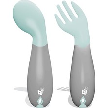 Esranın Dünyası Ergonomik Tasarıma Sahip Yeşil Mama Çatal Kaşık Seti 1 Adet