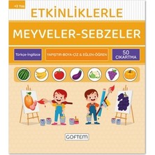 Esranın Dünyası Meyveler Sebzeler ile Eğlenceli Etkinlikler - Türkçe Ingilizce 50 Çıkartma