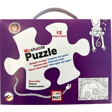 Esranın Dünyası 12 Parça Puzzle ve 6 Kalemli Yıkanabilir Boya Seti
