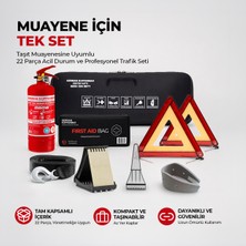 German Kupfermax 22 Parça CE ve E Belgeli Araç Muayenesine ve Yol Denetimine Uygun İlk Yardım ve Trafik Seti