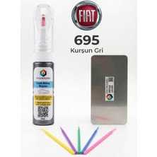 Colorguard Fıat 695 Kurşun Gri Rötuş Seti - 2 Si 1 Arada Iğne ve Fırça Uçlu Şişe, Rötuş Çeliği ve Rötuş Çubuğu