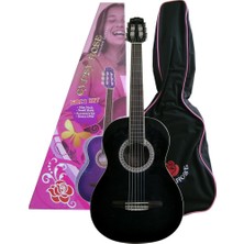 Esranın Dünyası Gypsy Rose Klasik Gitar Seti Siyah Renk ile Farklı Aksesuarlarla