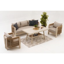 Divona Home Marvella Alüminyum Bahçe Balkon  Oturma Grubu (3+1+1+M)