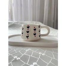 Nergis Collection Mini Siyah Kalpli Kupa Bardak Çay Kahve Fincanı 200 ml