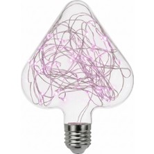 Mucize Kalp Figürlü LED Lamba - Eflatun Renk - 220V - E27 Duy - 8W