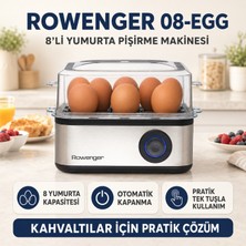 Rowenger Yumurta Pişirme Makinesı  Otomatik Kapanma 08-Egg 8'li + Mutfak Tartısı HEDİYE