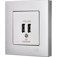 Esranın Dünyası Gümüş 2 USB Çıkışlı 5V Şarj Prizi ile Pratik Çözüm