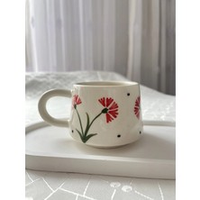Nergis Collection Çiçek Desenli Kupa Bardak Çay Kahve Fincanı