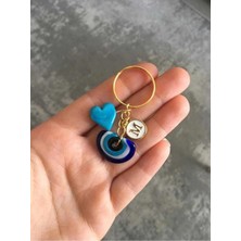 Nergis Collection Murano Nazar Mavi Kalp Anahtarlık