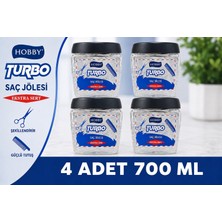 Hobby Turbo Saç Jölesi  Extra Sert Uzun Süre Güçlü Tutuş 700 ml x 4 Adet