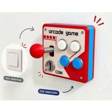 Decorius Arcade Atari Oyun Kumandası Görünümlü Duvar Prizi - Anahtar Çerçevesi - Mini Joystick Dekoratif Anahtar Çerçevesi Süsü - Çocuk Odası, Gamer Odası Anahtar Süsü Priz Çerçeve Işık Anahtar Kapağı