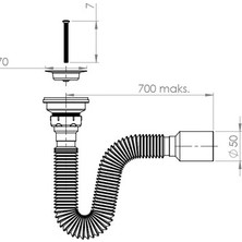 Esranın Dünyası Körüklü Lavabo Sifonu, Ø 40-50 Mm, Kaliteli Malzeme