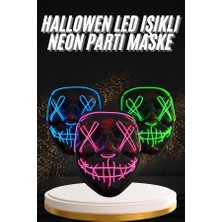 Zero Land Kmrsfres Hallowen Parti Maskesi Neon LED Işıklı Maske 3 Modlu Cadılar Bayramı Maskesi