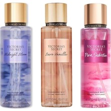 Victoria's Secret Midnight Bloom-Bare Vanilla-Pure Seduction Vücut Spreyi Üçlü Set -Aura Online