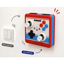 Decorius Arcade Atari Oyun Kumandası Görünümlü Duvar Prizi 2'li Anahtar Çerçevesi - Mini Joystick Dekoratif Anahtar Çerçevesi Süsü Çocuk Odası Gamer Odası Anahtar Süsü Priz Çerçeve Işık Anahtar Kapağı