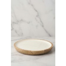 Bezos Mango Agacı Servis Tabağı & Sunum Tabağı 25 cm Krem