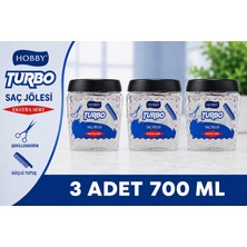 Hobby Turbo Saç Jölesi  Extra Sert Uzun Süre Güçlü Tutuş 700 ml x 3 Adet