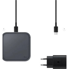 Mucize Samsung EP-P2400T 15W Kablosuz Hızlı Şarj Cihazı 25W Başlık 1m Type-C To Type Kablo - Siyah Ep-P