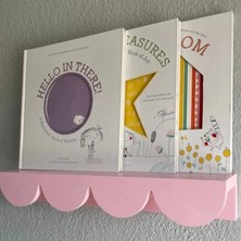 Miessa Montessori Raf Ahşap, Bebek Çocuk Odası Kitaplık, Dalgalı Raf, Süslü Raf
