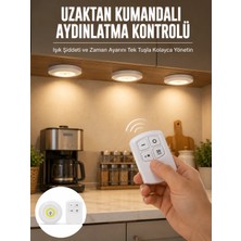 Eco Lounge Spot Lamba LED Işık 3'lü Uzaktan Kumandalı Pilli Yapışkanlı Kablosuz Yeni Nesil