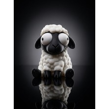 Demirhan3D 🐑 Hareketli Gözler Koyun (Sheep) Figürü | 3D Baskı Pla Dekoratif Masaüstü Süsü | Sevimli Koleksiyon ve Hediyelik 10 cm