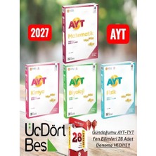 ÜçDörtBeş Yayınları 345-2027 Ayt Matematik Fizik Kimya Biyololoji Soru Bankası Fen Bilimleri Seti-Ayt 28 Deneme Hediye