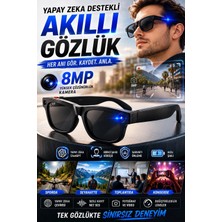 Eco Lounge Birinci Şahıs Görüşlü 8mp Kameralı Yapay Zeka Akıllı Gözlük Chatgpt Destekli Model