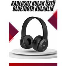 Zero Land Kmrsfres Bluetooth Kablosuz Kulaklık Siyah Wireless 5.0 Kulak Üstü Uzun Pil Ömrü