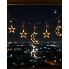 Eco Lounge Büyük Ay Yıldız LED Ramazan Süsü Sıcak Beyaz Dekoratif Işık