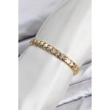 Eco Lounge cm Kalın Yılan Model Zirkon Taşlı Vıp Seri Gold Renk Pirinç Kadın Bileklik