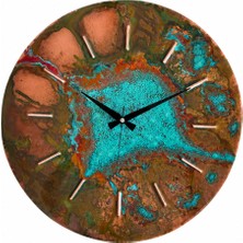 Copper Empire Kayıp Okyanusun Izleri 45 cm El Yapımı Bakır Duvar Saati | 1,2 mm Masif Bakır | Sanatsal Dekorasyon