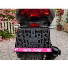 Benim Pleksicim Barbie Desenli Kabartmalı Özel Tasarım Pleksi Motor Plakalık