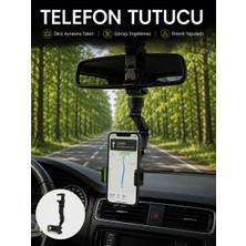 Die Grup Araç Içi Dikiz Aynası Telefon Tutucu 360° Dönebilen Katlanabilir