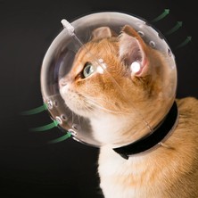 Petistera Çok Amaçlı Kedi Astronot Başlığı/yakalığı (Boyun Çapı 28 Cm)