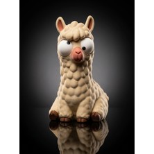 Demirhan3D 🦙 Hareketli Gözler Lama Figürü 16 cm | 3D Baskı Pla Dekoratif Masaüstü Süsü | Sevimli Koleksiyon ve Hediyelik