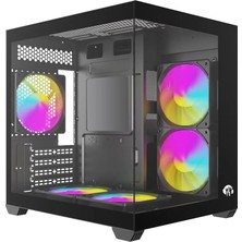 Strong Shadow 3x 120MM Rgb Reset Buton Mesh Matx Gaming Oyuncu Bilgisayar Kasası Powersız