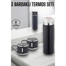 Die Grup Paslanmaz Çelik 3’lü Termos Seti Vakumlu ve 8 Saat Isı Koruma