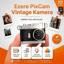 Die Grup Ezere Pixcam Vintage Taşınabilir Mini Dijital Kamera Selfie Video Vlog Kamerası Mini Anahtarlık 1080P-(5775)