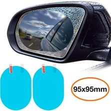 Die Grup Baseus 95X95MM Araç Oto Yan Dikiz Ayna Yağmur Su Kaydırıcı Sis Önleyici Film 2 Adet SET-(5775)