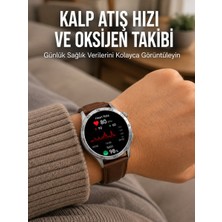 Hace Bazaar Metal Deri ve Silikon Kordonlu Çok Fonksiyonlu Akıllı Saat - HCB1238604-3506
