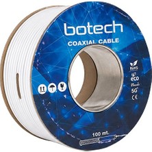 Botech Rg6/u4 0.90 mm 64X0.12 Tel Ccs Makaralı Yerli Üretim Anten Kablosu 100 Metre